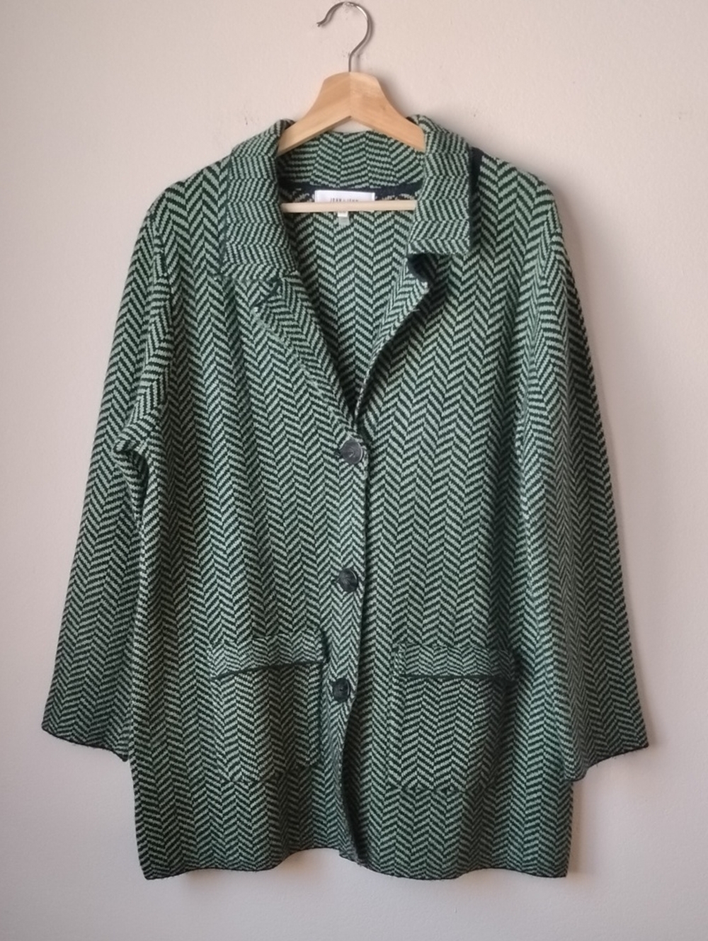 🍁🍂 John + Jenn Green Size M Herringbone Pea Coat